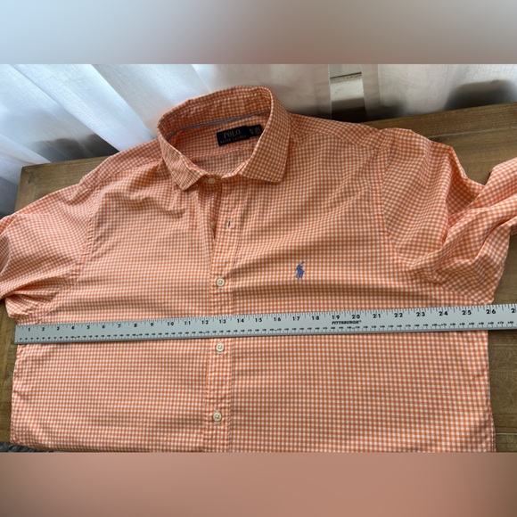 Polo Ralph Lauren Orange and White gingham check button down shirt - Picture 6 of 6